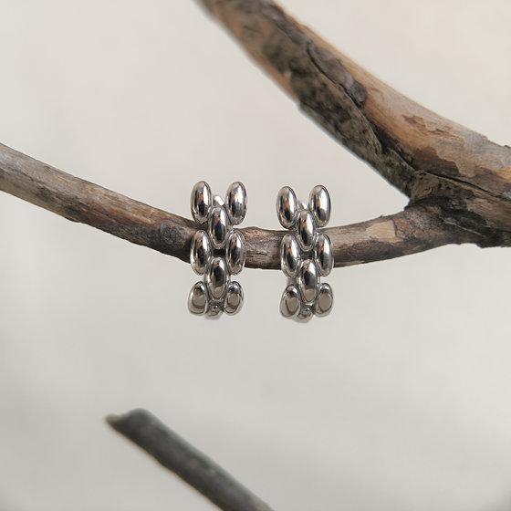 Silver earrings without stones