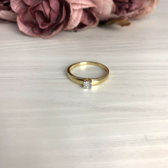 Серебряное кольцо с бриллиантом 0.01ct