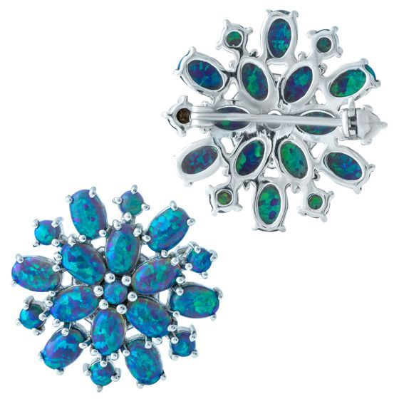 Silver brooch with opal 2.59ct
