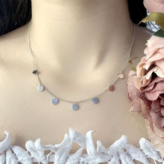 Silver necklace without stones