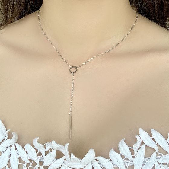 Silver necklace without stones