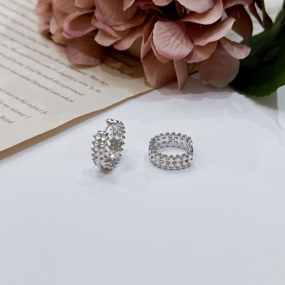 Silver earrings without stones