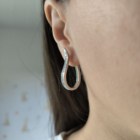 Срібні сережки з фіанітами