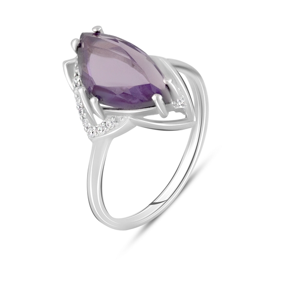 Silver ring with a 4.943-carat alexandrite