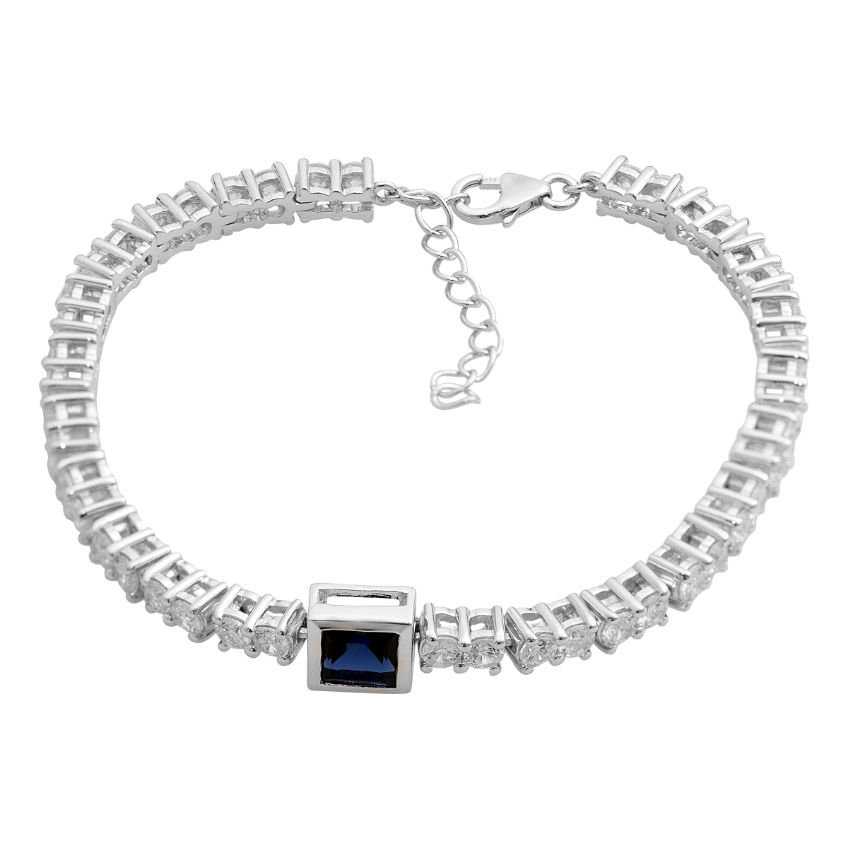 Серебряный браслет с сапфиром nano 9.25ct