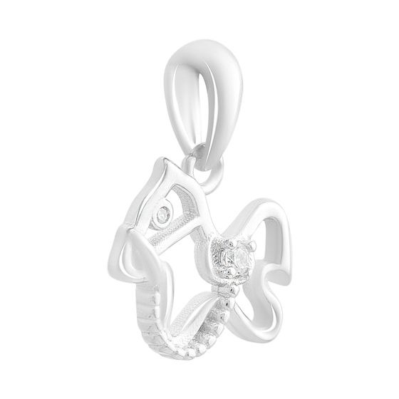 Silver pendant with cubic zirconia