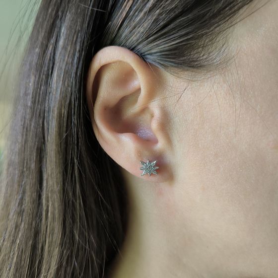 Срібні сережки з фіанітами