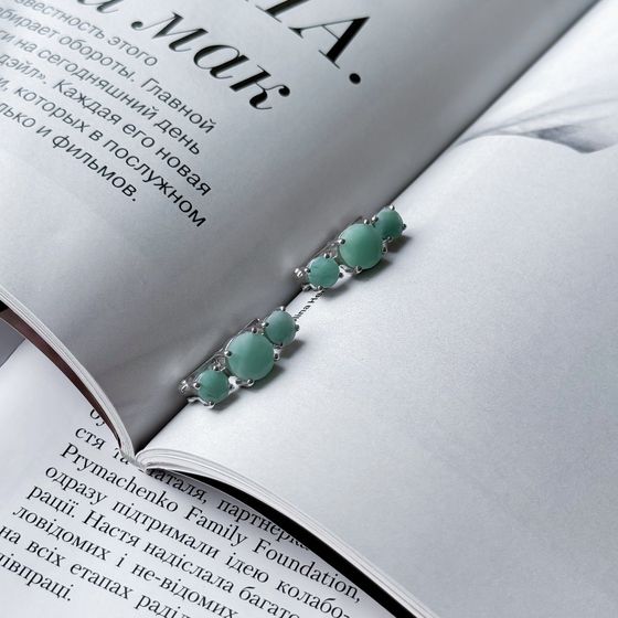 Срібні сережки зі смарагдом 4,557 карата