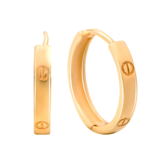 Gold earrings without stones