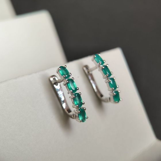 Серебряные серьги с агатом