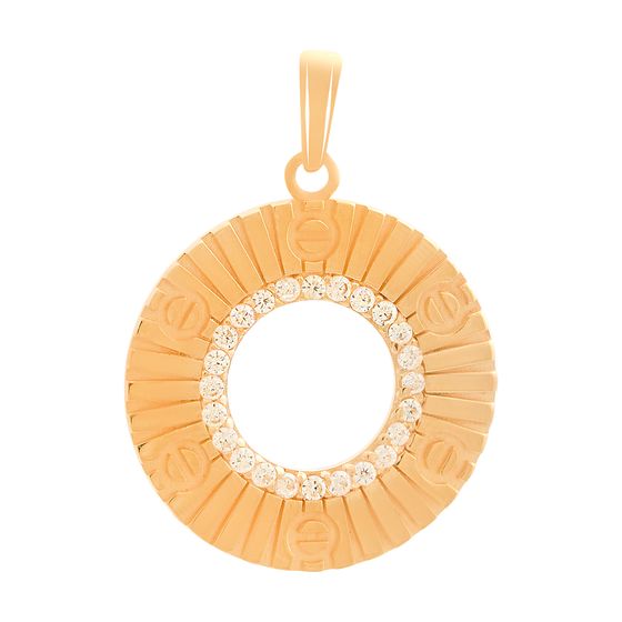Gold pendant with 0.24ct cubic zirconia