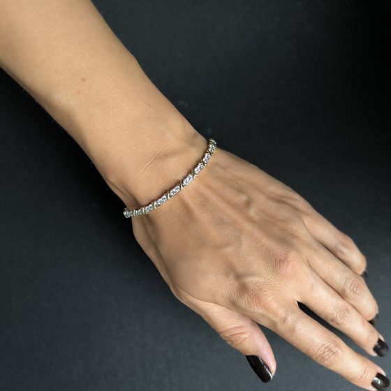 Серебряный браслет с фианитами