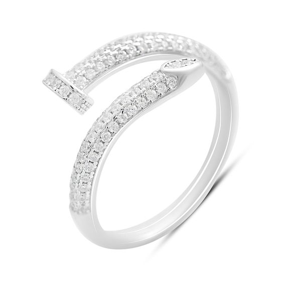 Silver ring with cubic zirconia