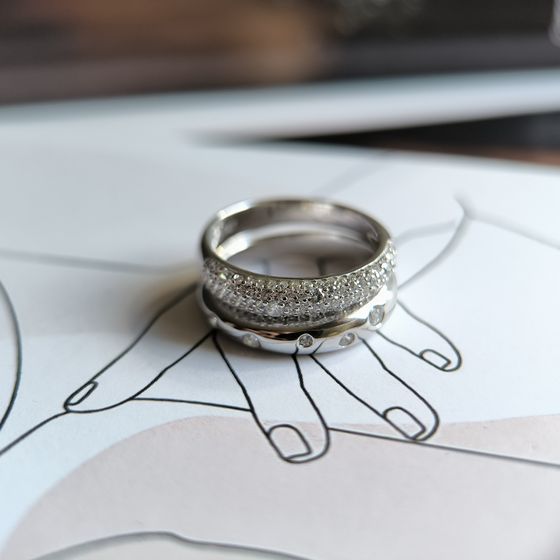 Silver Ring with Fianites