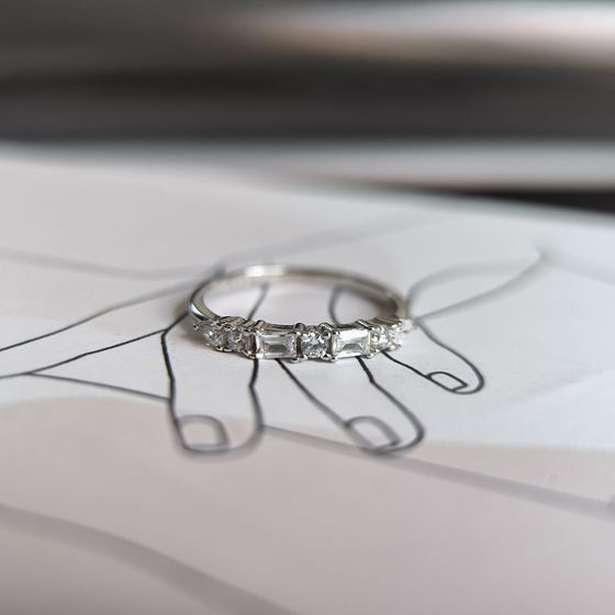 Silver Ring with Fianites