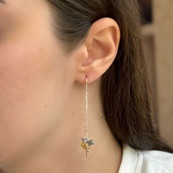 Срібні сережки з фіанітами