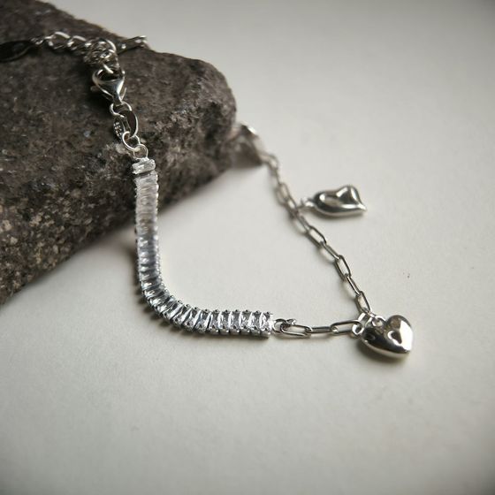 Silver bracelet with phianites