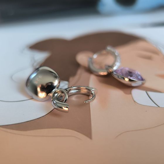 Silver Earrings with Fianites