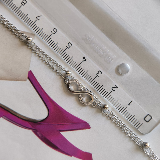 Silver bracelet with cubic zirconia