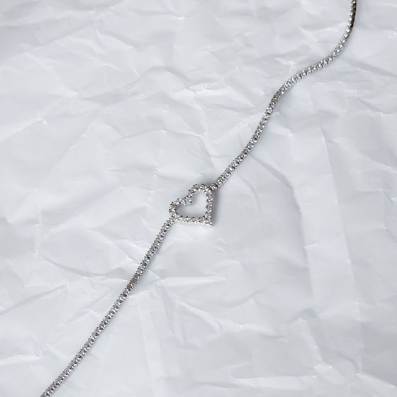 Silver bracelet with phianites