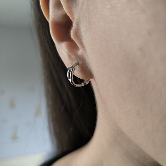 Silver earrings without stones