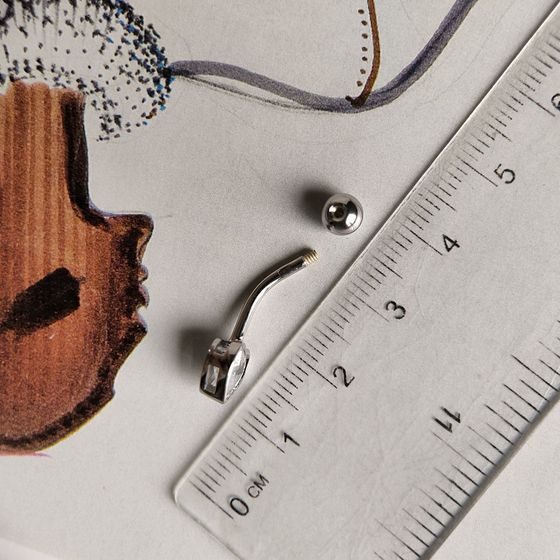 Серебряный пирсинг с фианитами