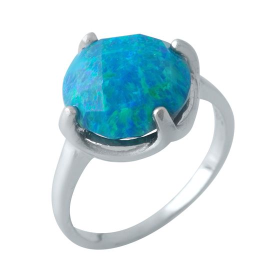 Silver ring with opal