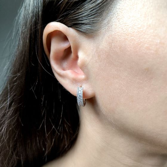 Срібні сережки з фіанітами