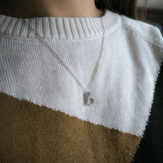 Silver necklace with phianites