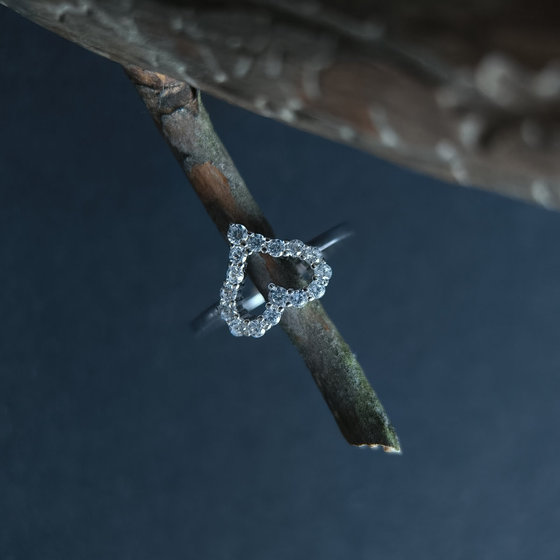 Silver ring with cubic zirconia