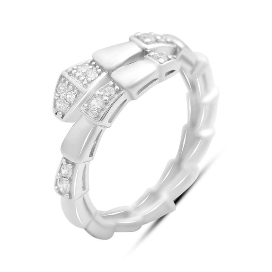 Silver ring with cubic zirconia