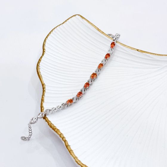 Silver bracelet with gold quartz 3.46ct