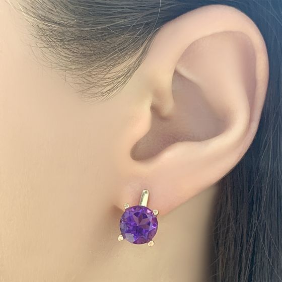 Золотые серьги с аметистом 4.6ct