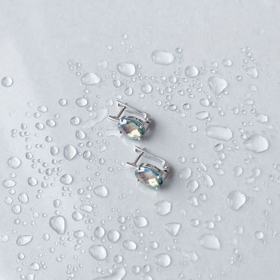 Серебряные серьги с мистик топазом 9.015ct