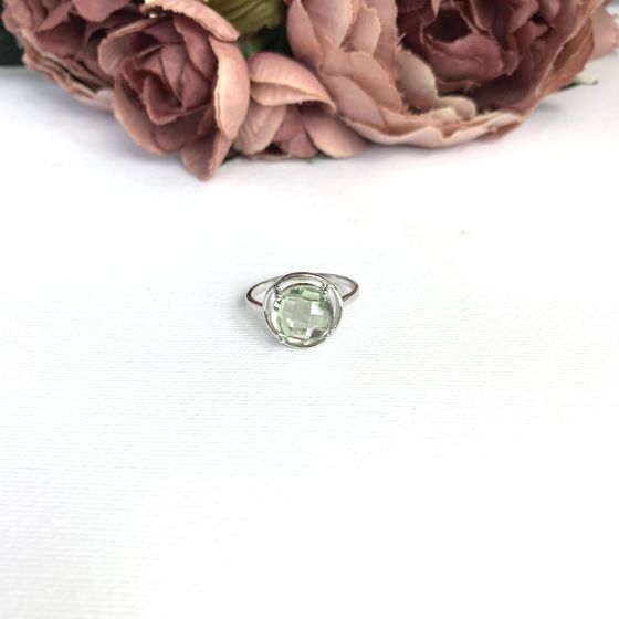 Серебряное кольцо с зеленим аметистом 3.488ct