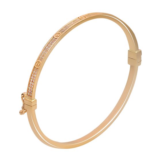 Gold bracelet with 0.96ct fianites