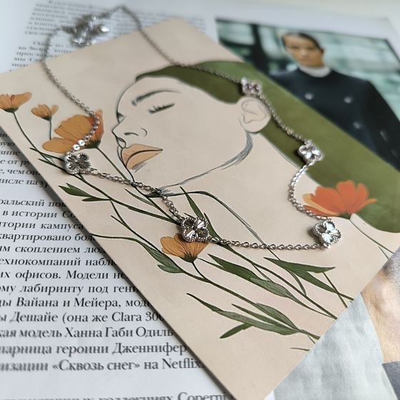 Silver necklace without stones