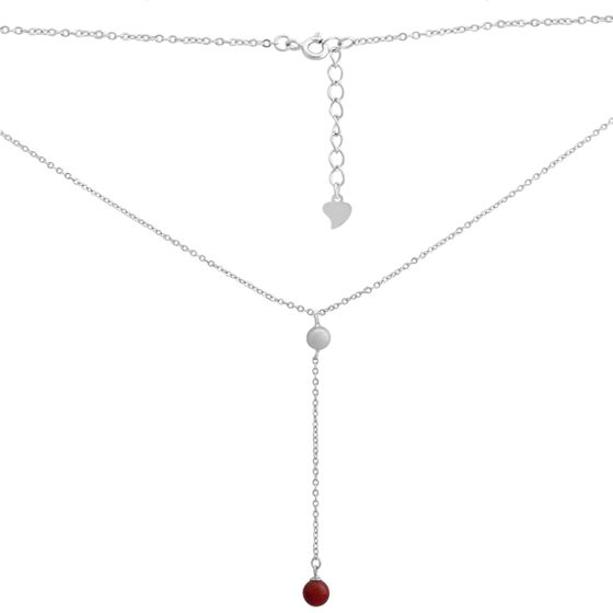 Silver necklace with coral