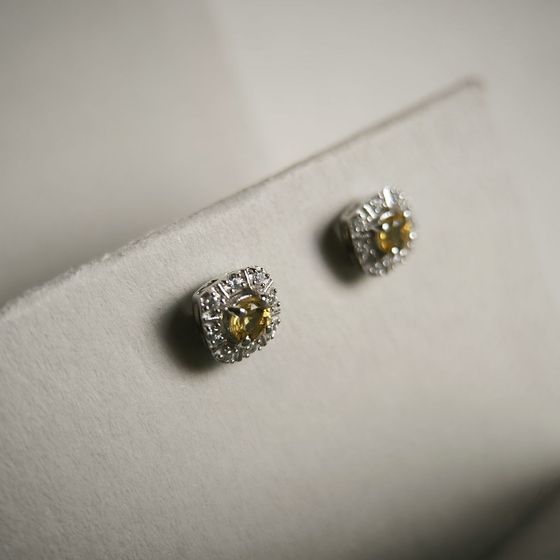 Срібні сережки з цитрином nano 0.665ct