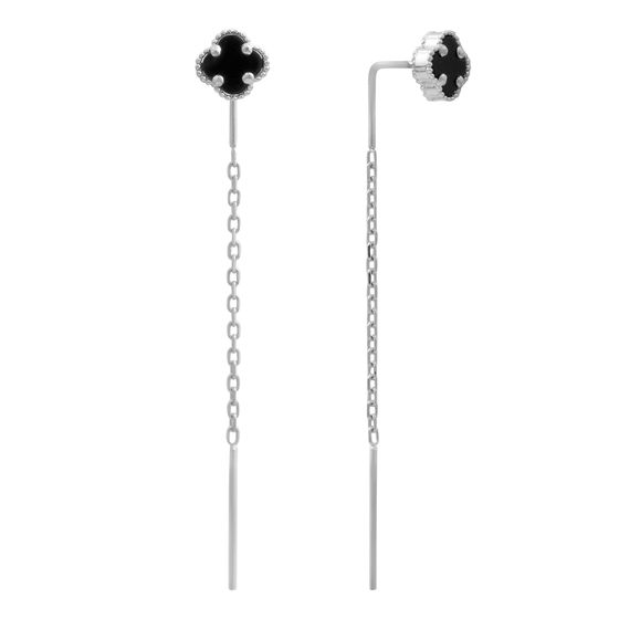 Gold earrings with onyx