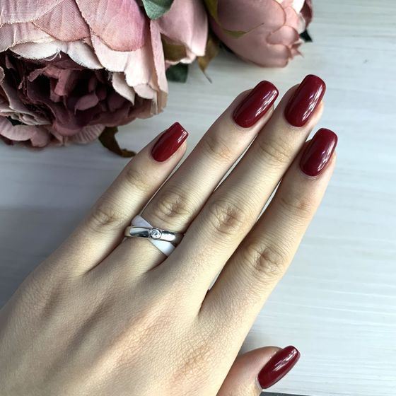 Silver ring with ceramics