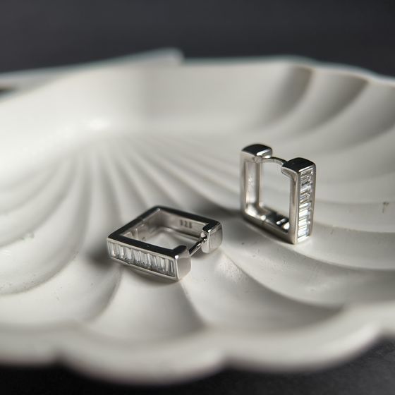 Silver Earrings with Fianites