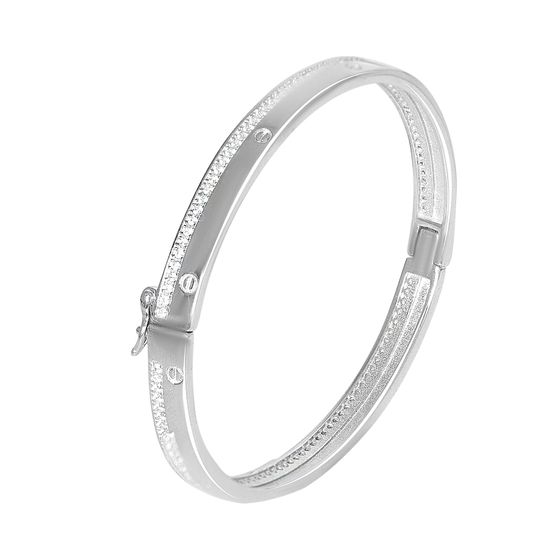 Silver bracelet with phianites