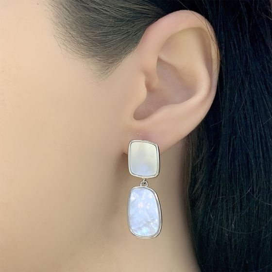 Серебряные серьги с перламутром