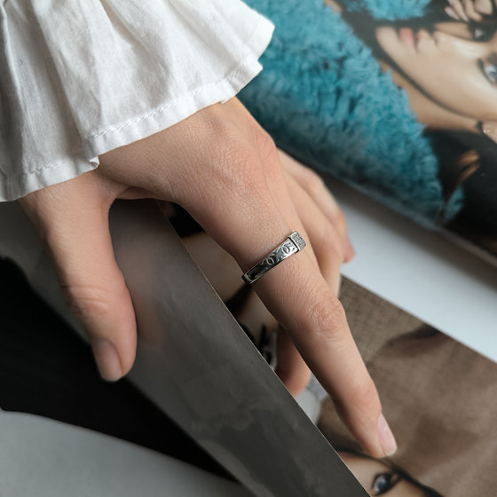 Silver ring with cubic zirconia