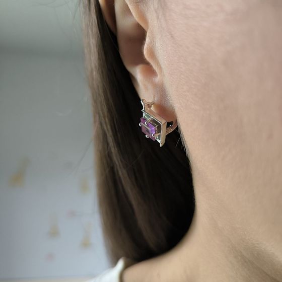 Silver earrings with alexandrite 4.625ct