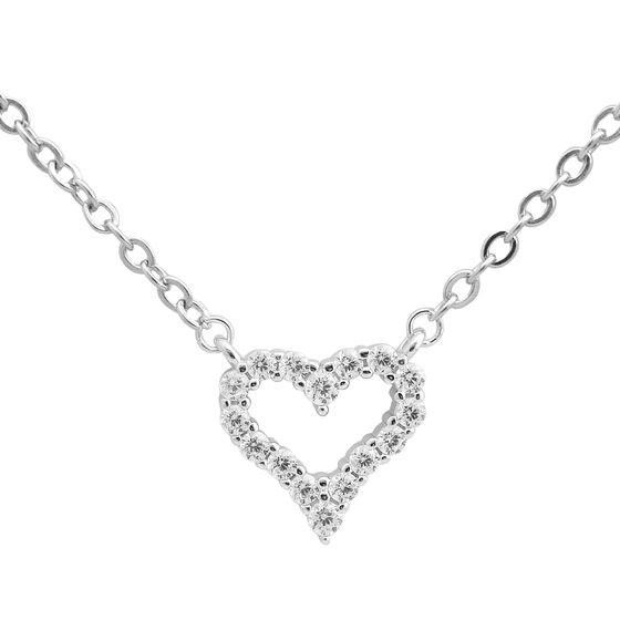 Silver necklace with cubic zirconia