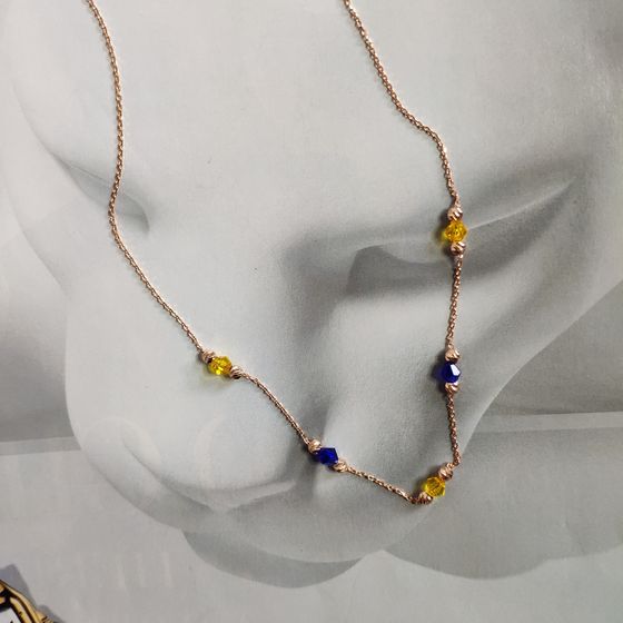 Золотое колье с фианитами 2ct