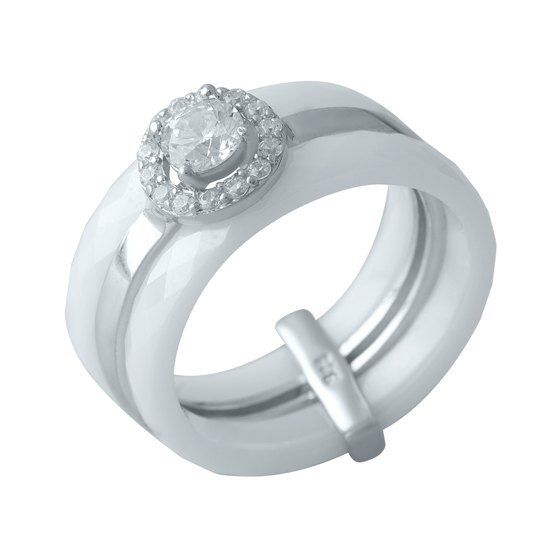 Silver ring with ceramics
