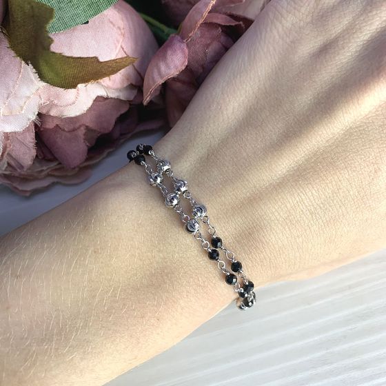Silver bracelet with spinel